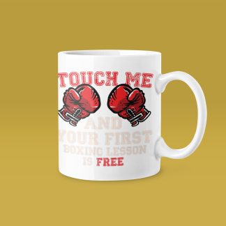 Touch Me First Boxing Lesson Retro Mug