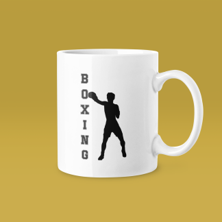 Vertical Boxing Boxer Silhouette Mug