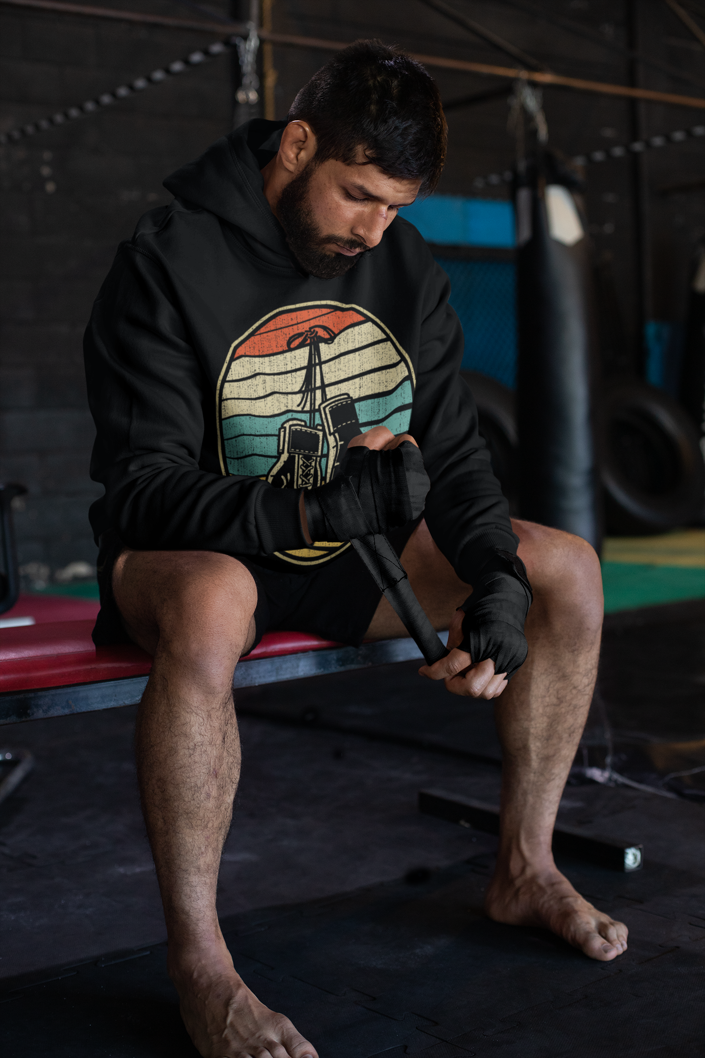 Vintage Punching Bag Boxing Hoodie - Product Image