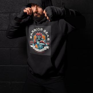 Warrior Gear Boxing Hoodie - Black Shadowbox Design Preview