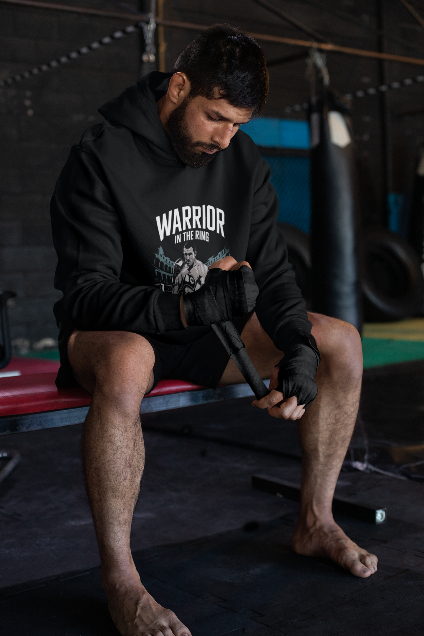 Warrior In The Ring Vintage Boxing Hoodie - Product Image