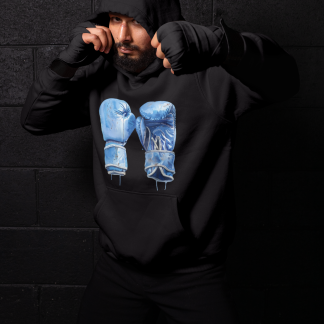 Blue Boxing Gloves Crossed X – Black Shadowbox