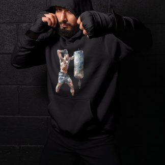 Boxer Hugging Heavy Bag Training – Black Shadowbox
