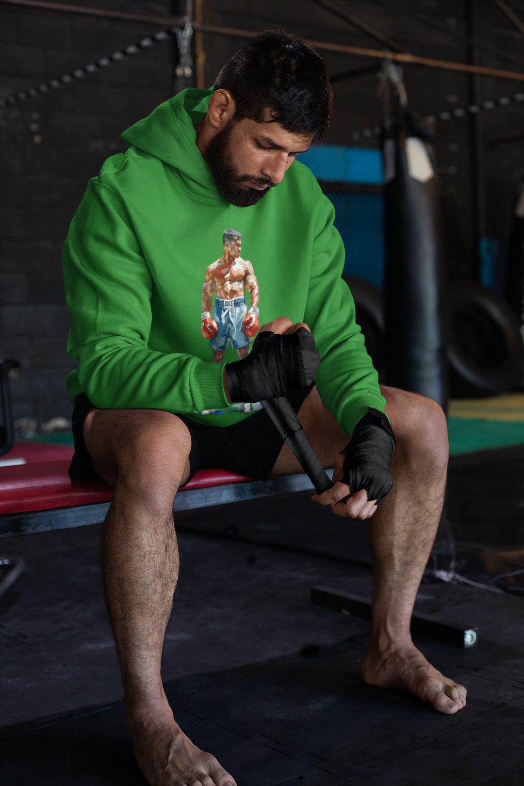 Boxer Blue Shorts Guard Up – Forest Green Hoodie