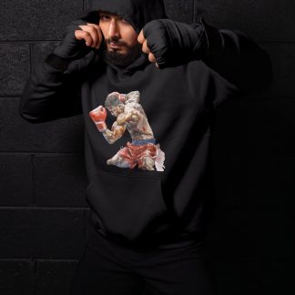 Boxers Red Blue Exchanging Punches – Black Shadowbox