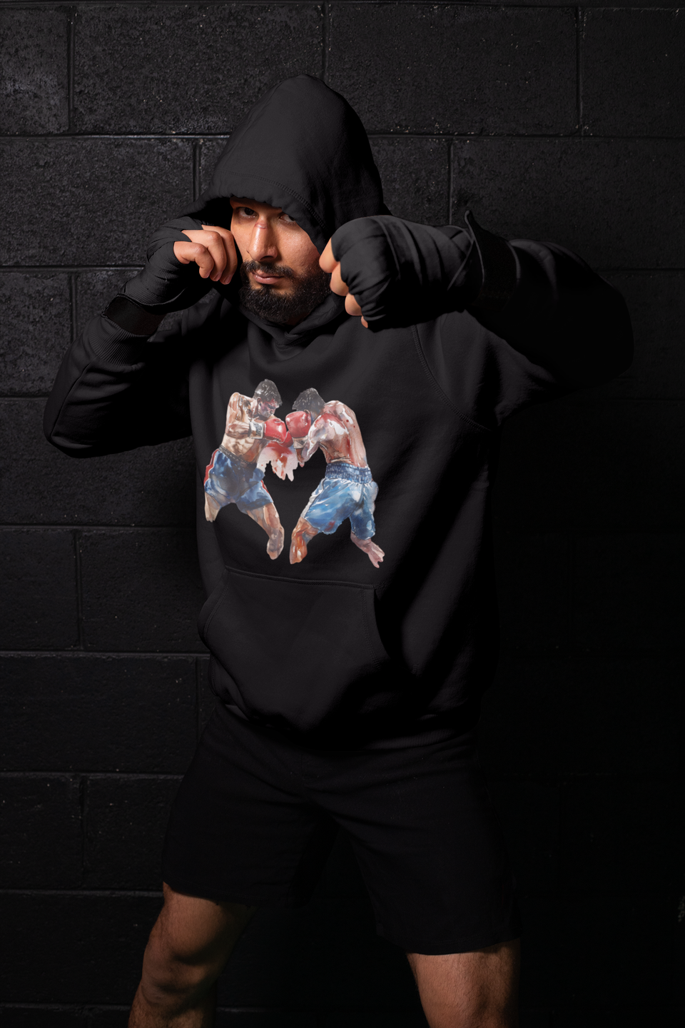 Boxer Throwing Punch Red vs Blue – Black Shadowbox