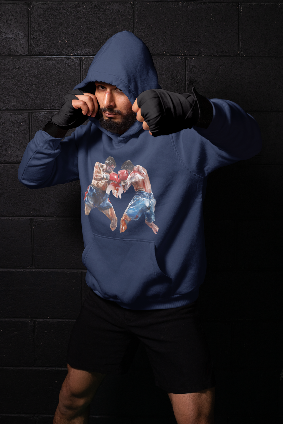 Boxer Throwing Punch Red vs Blue – Navy Shadowbox