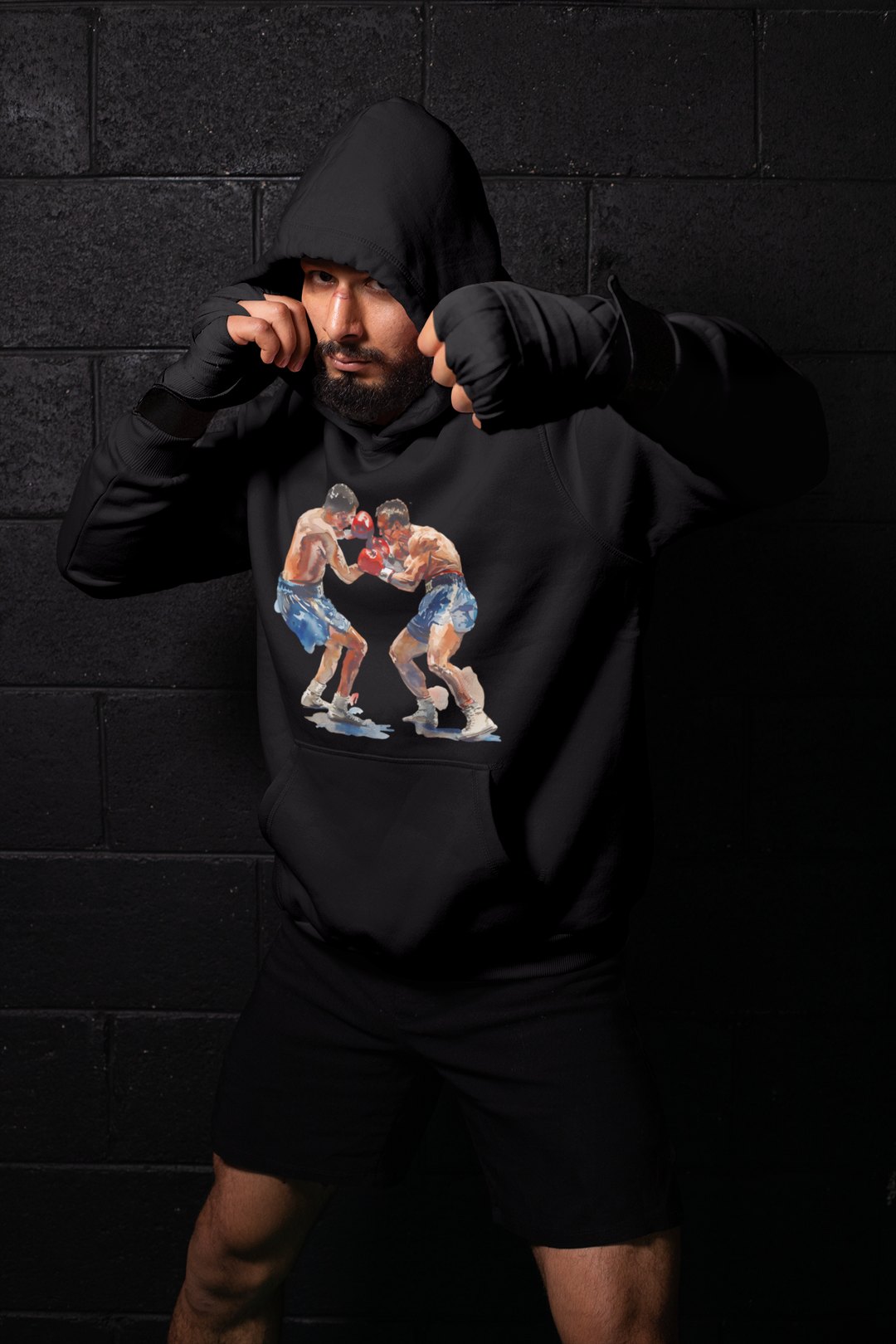 Boxers Blue Red Sparring Close – Black Shadowbox