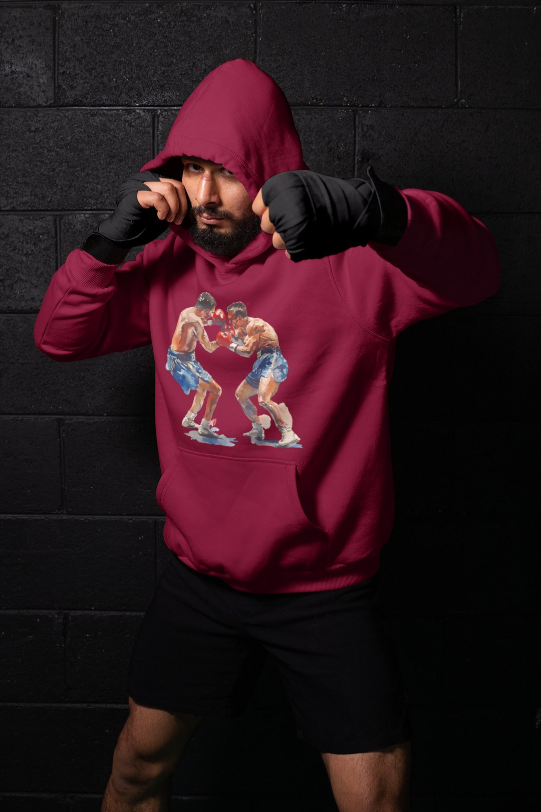 Boxers Blue Red Sparring Close – Burgundy Shadowbox