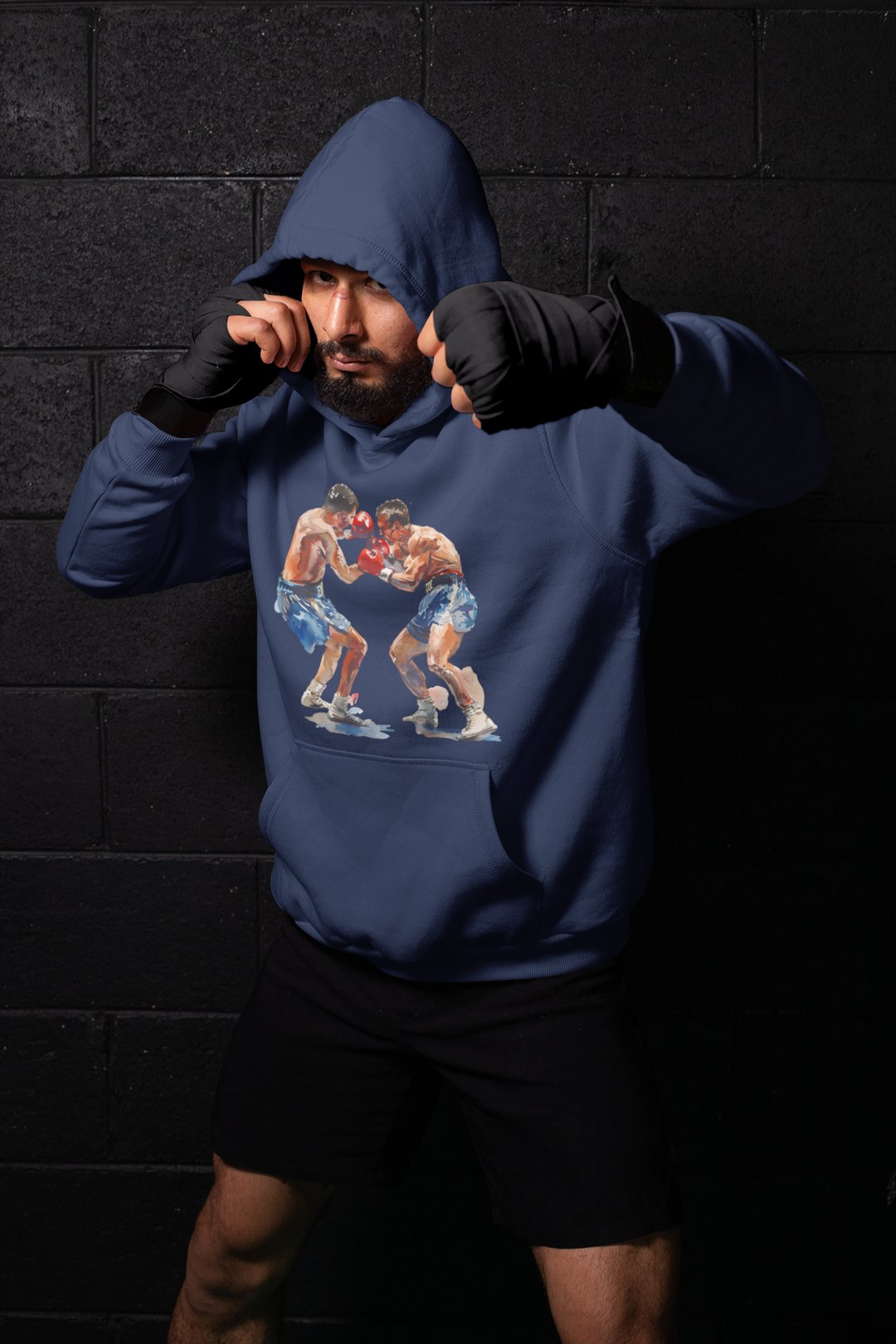 Boxers Blue Red Sparring Close – Navy Shadowbox