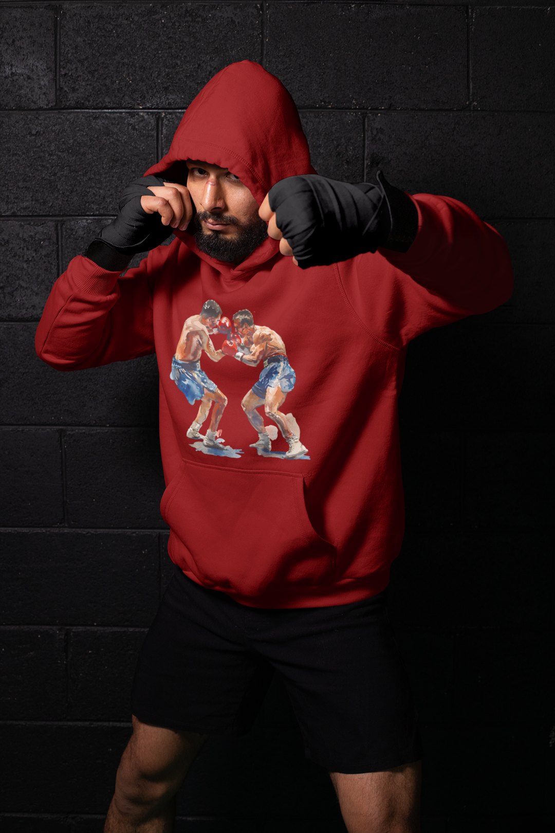 Boxers Blue Red Sparring Close – Red Shadowbox