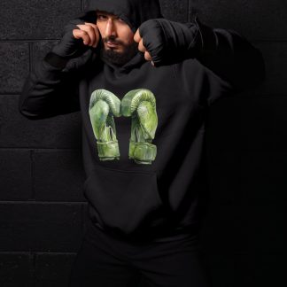 Green Boxing Gloves Standing Pair – Black Shadowbox