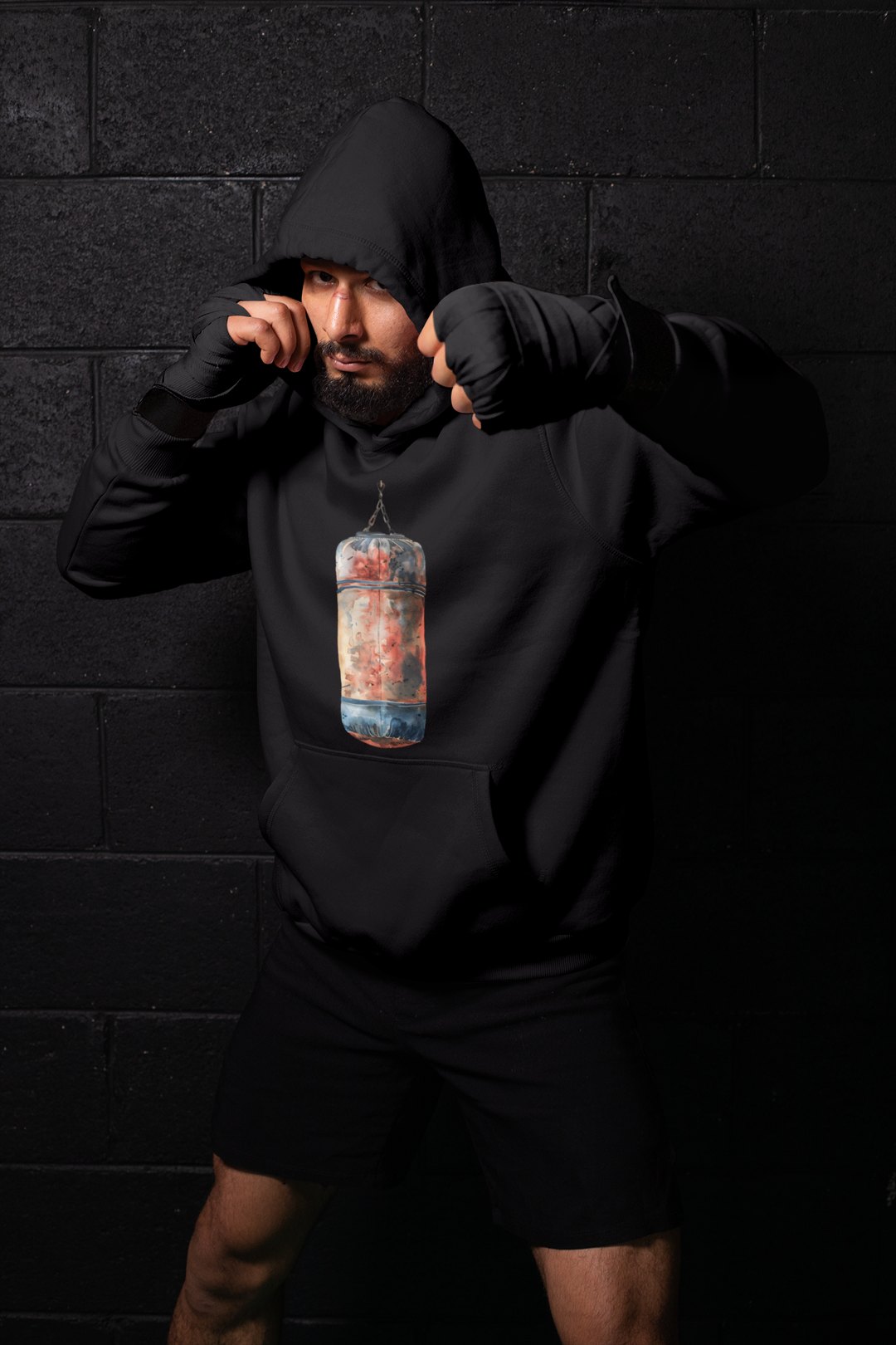 Red Orange Heavy Bag Worn – Black Shadowbox