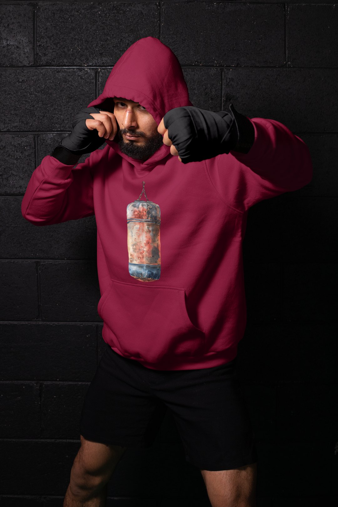 Red Orange Heavy Bag Worn – Burgundy Shadowbox