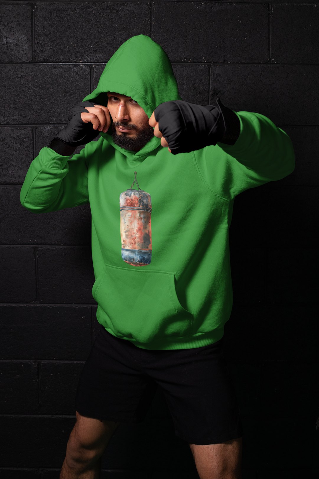 Red Orange Heavy Bag Worn – Forest Green Shadowbox