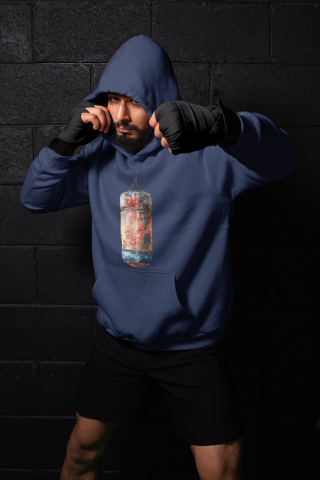 Red Orange Heavy Bag Worn – Navy Shadowbox