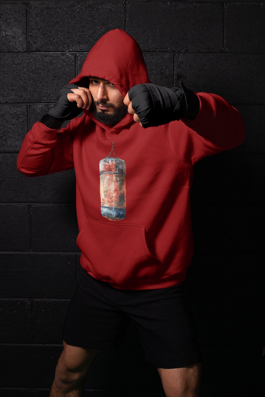Red Orange Heavy Bag Worn – Red Shadowbox