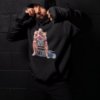 Fighter Seated Contemplating Shirtless – Black Shadowbox