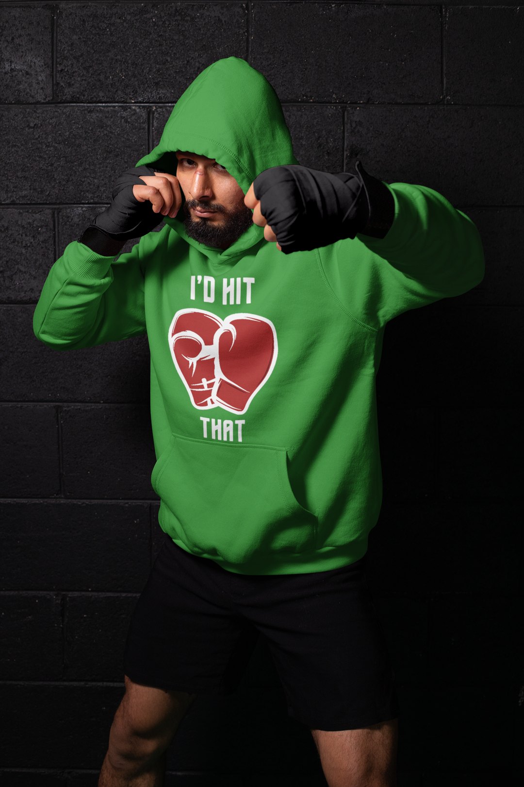 I'd Hit Heart Gloves – Forest Green Shadowbox