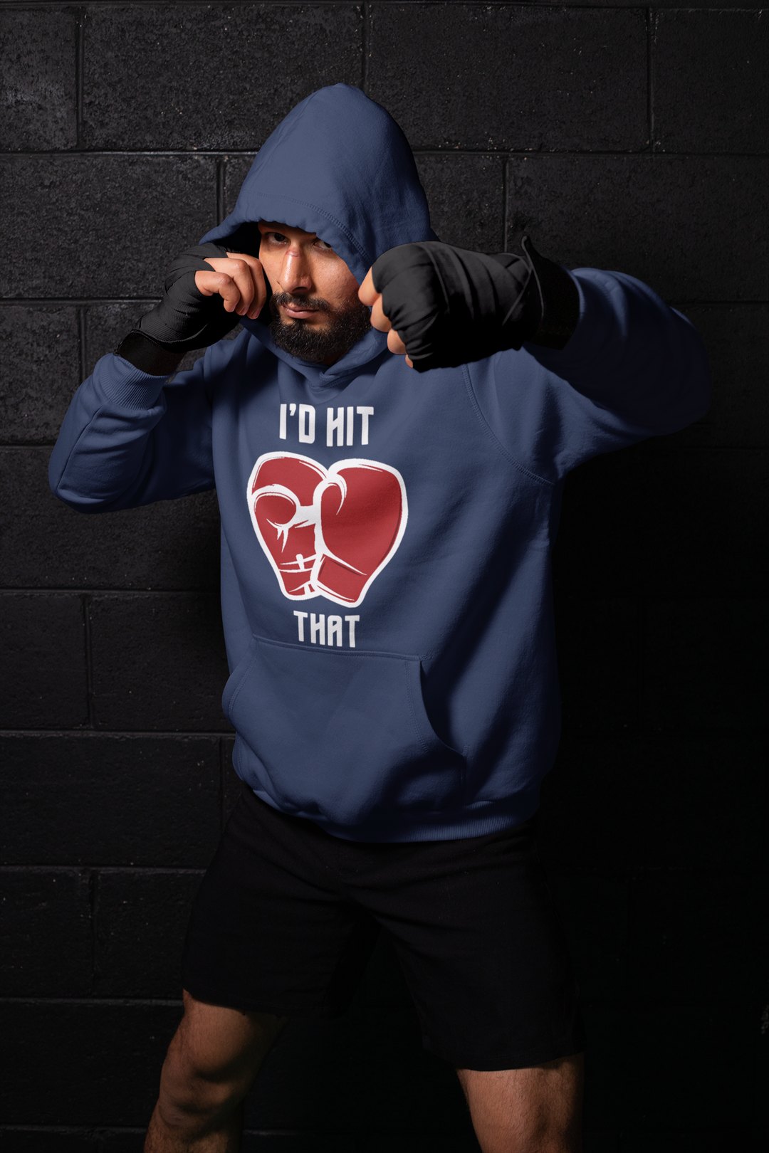 I'd Hit Heart Gloves – Navy Shadowbox