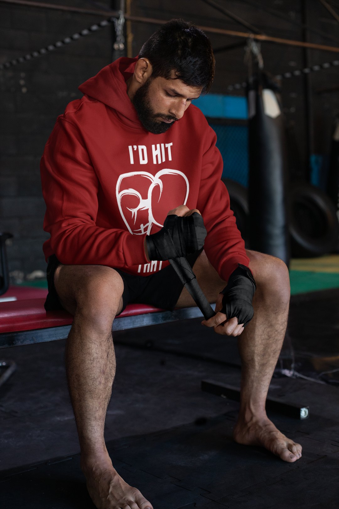 I'd Hit Heart Gloves – Red Hoodie