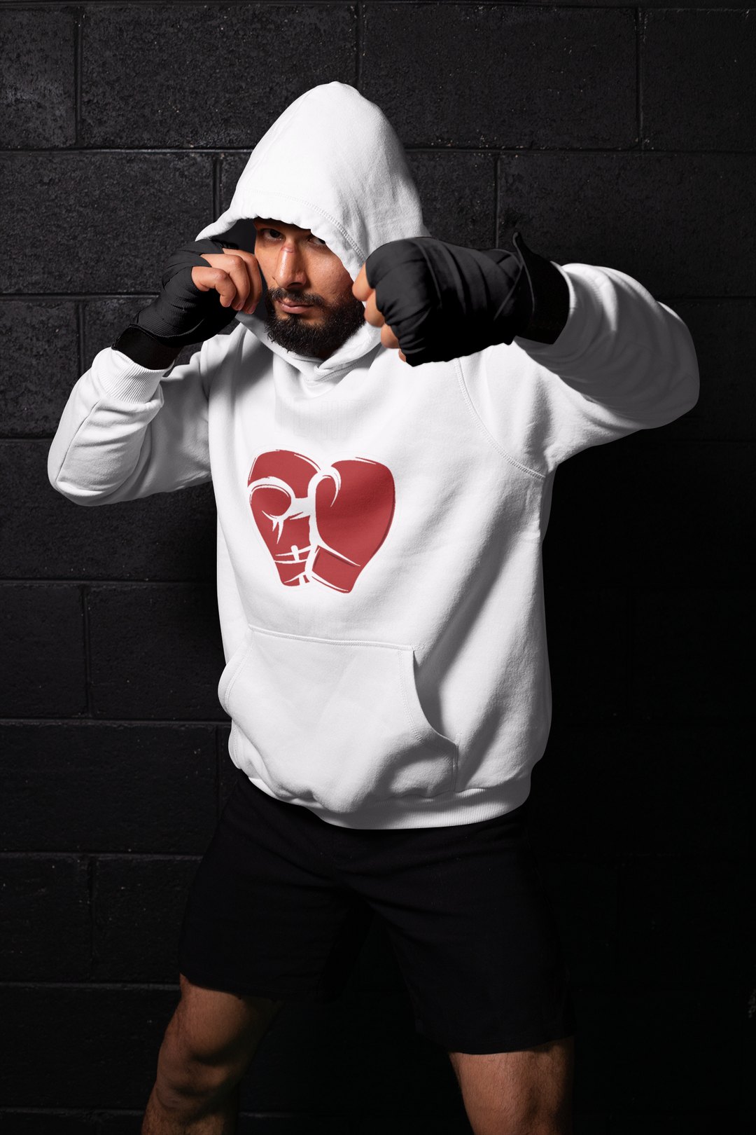 I'd Hit Heart Gloves – White Shadowbox