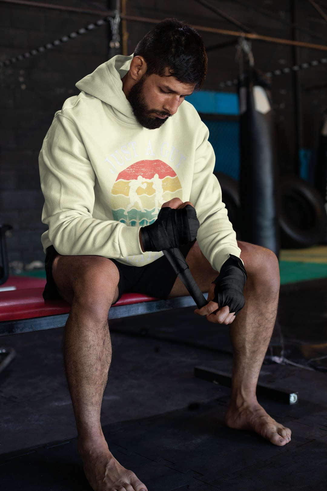 Just A Guy Boxing – Cream Hoodie