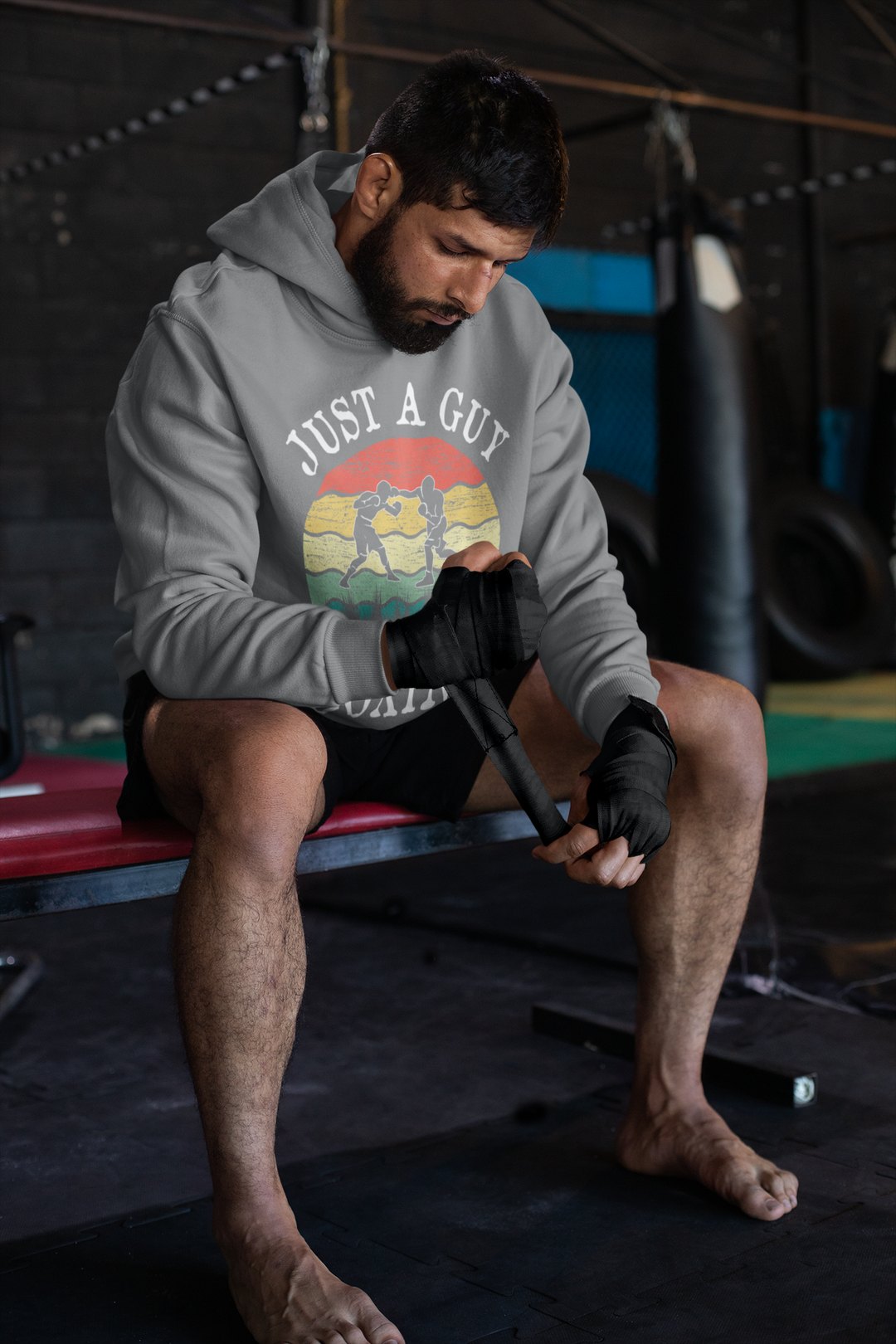 Just A Guy Boxing – Grey Hoodie