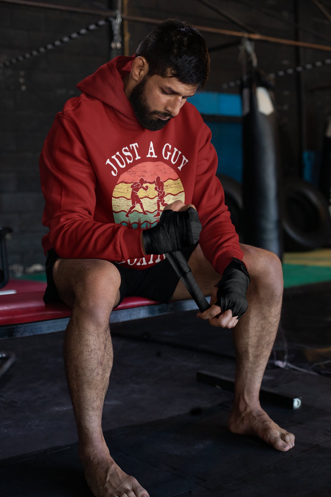 Just A Guy Boxing – Red Hoodie