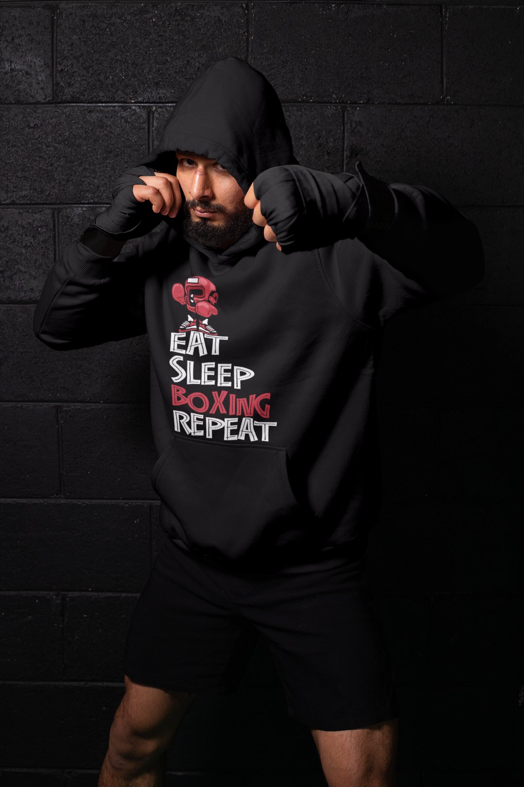 Eat Sleep Monkey Boxer – Black Shadowbox