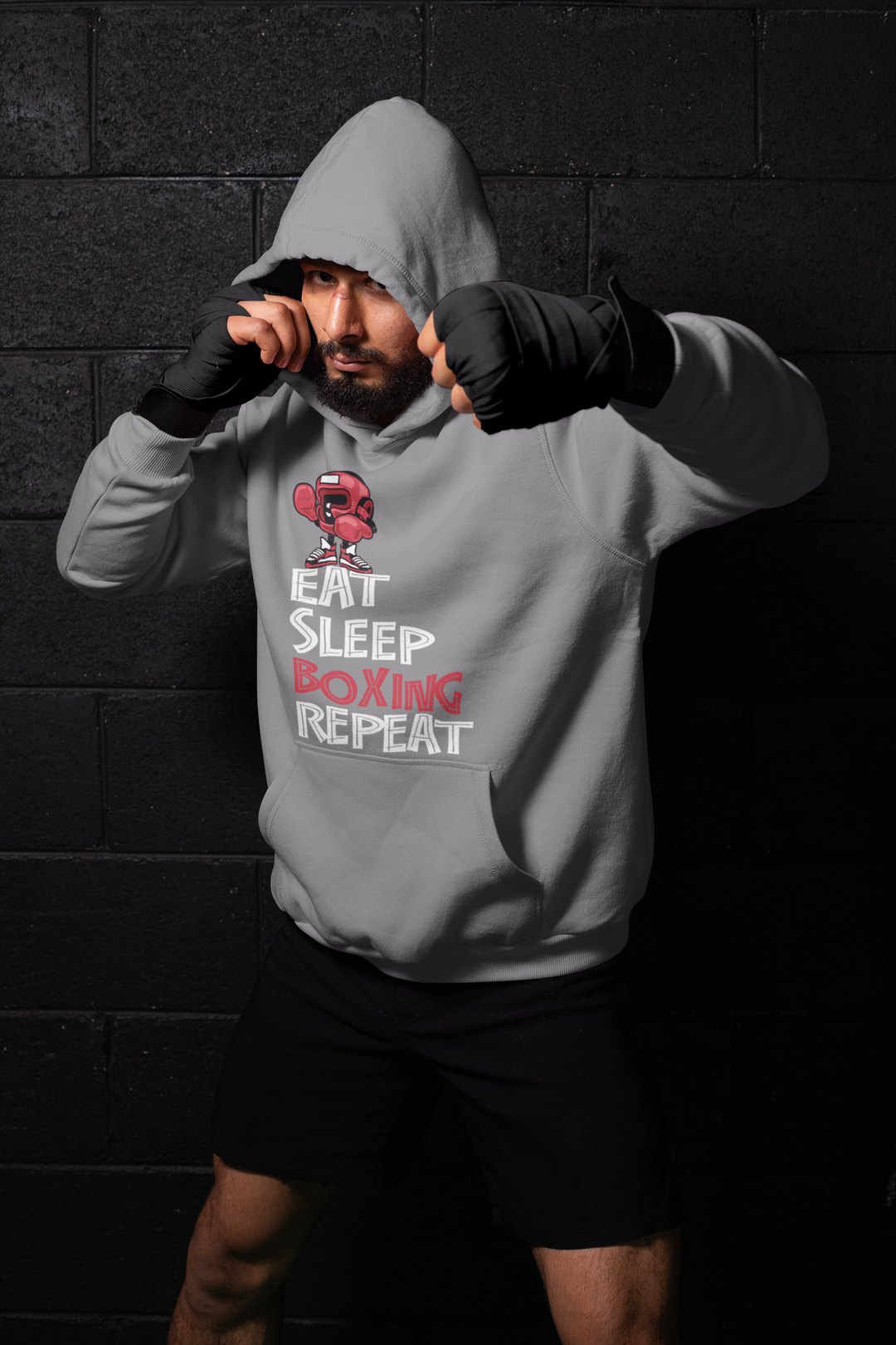 Eat Sleep Monkey Boxer – Grey Shadowbox