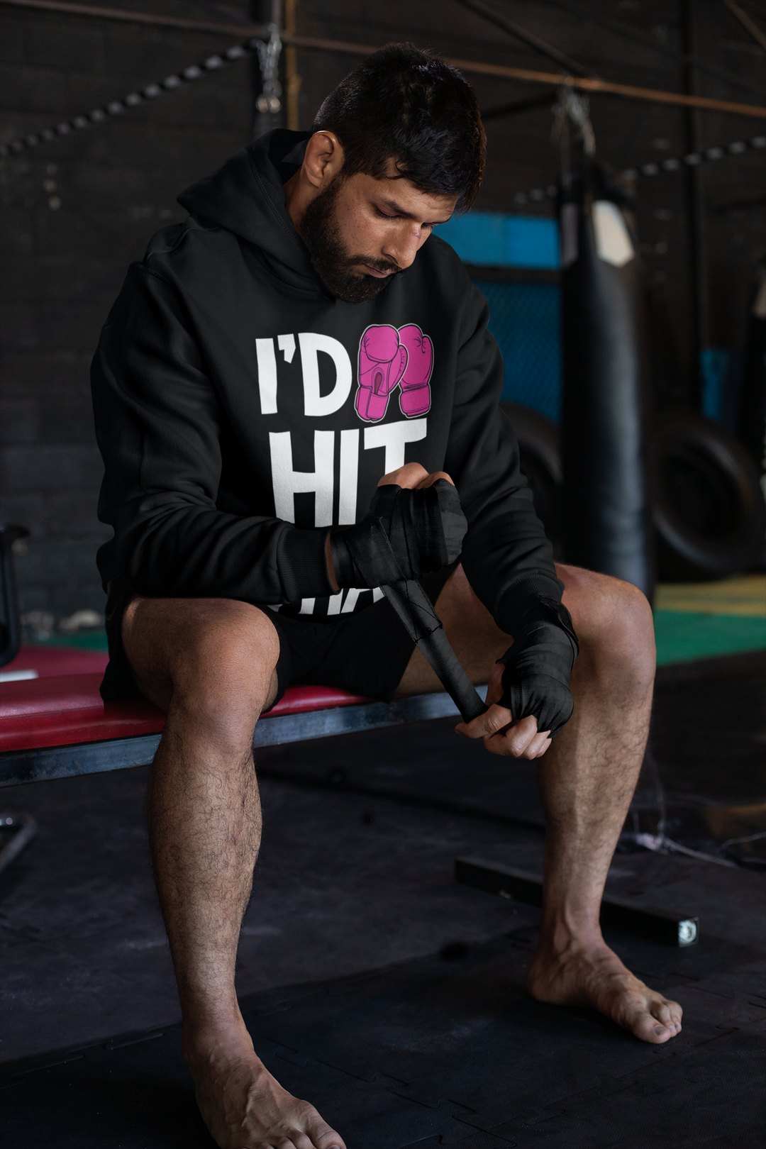 I'd Hit It Magenta – Black Hoodie