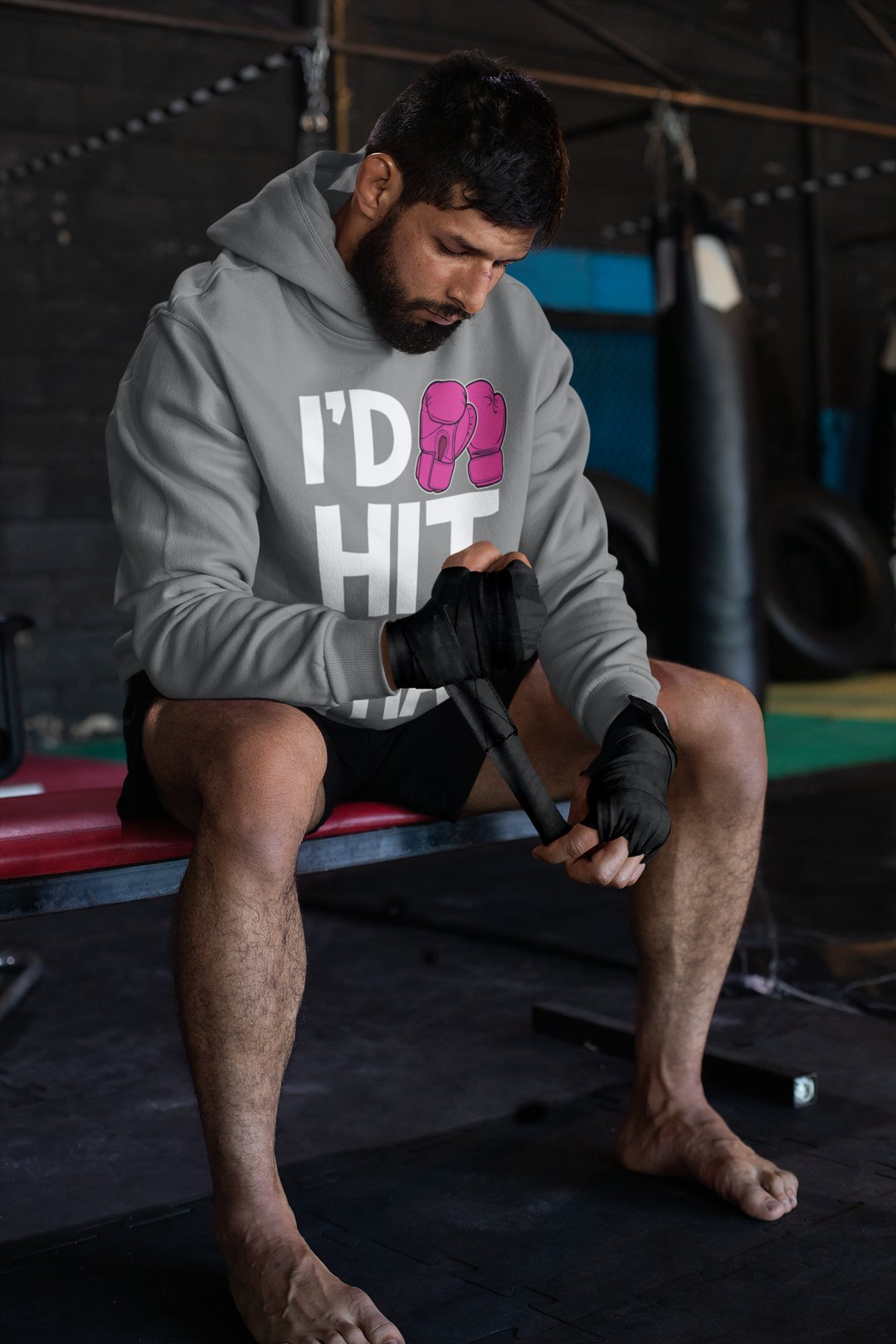 I'd Hit It Magenta – Grey Hoodie