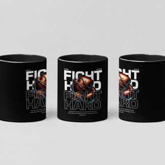Fight Hard boxing mug in black