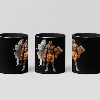 Boxer Orange Shorts Standing boxing mug in black