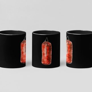 Red Heavy Bag Side View boxing mug in black