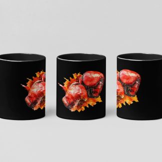 Boxing Gloves Red boxing mug in black