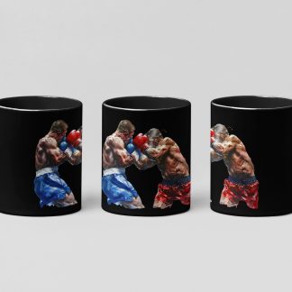 Boxers Red Blue Close Clash boxing mug in black