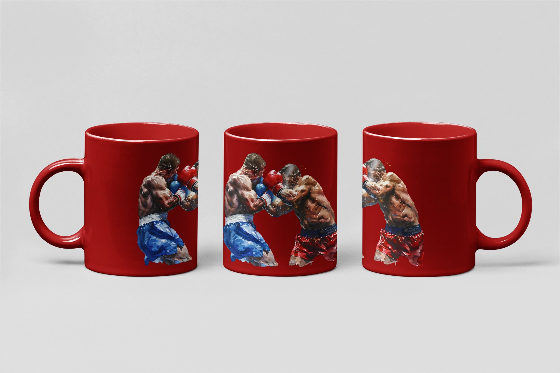 Boxers Red Blue Close Clash boxing mug in red