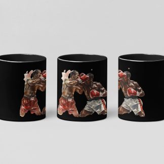 Fighters Red Blue Sparring Ring boxing mug in black