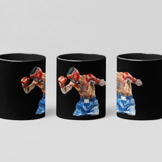 Blue Boxing Shorts boxing mug in black