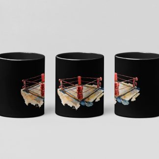 Boxing Ring Corner Ropes Close boxing mug in black