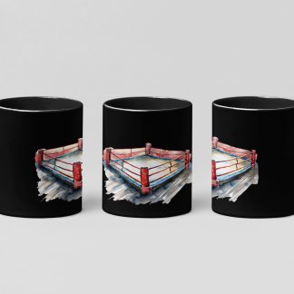 Boxing Ring Isometric View boxing mug in black