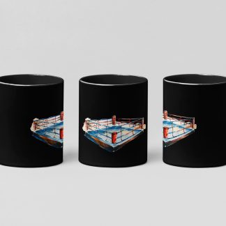 Boxing Ring Overhead View boxing mug in black