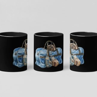 Blue Gym Bag Side View boxing mug in black