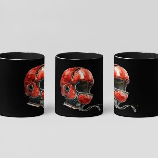 Red Boxing Headgear Front View boxing mug in black