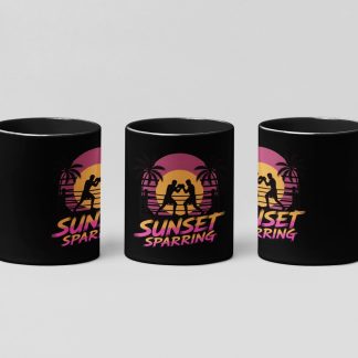 Sunset Sparring Palm boxing mug in black