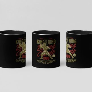 King Of The Ring Boxing Club boxing mug in black