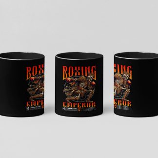 Boxing Emperor Skeleton King Of Boxers Sport boxing mug in black