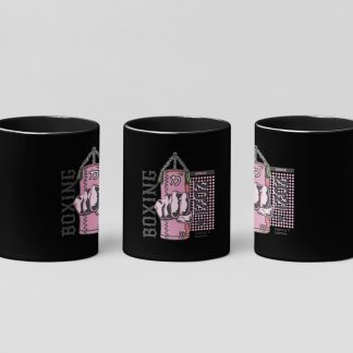 Boxing Fist Punching Bag boxing mug in black
